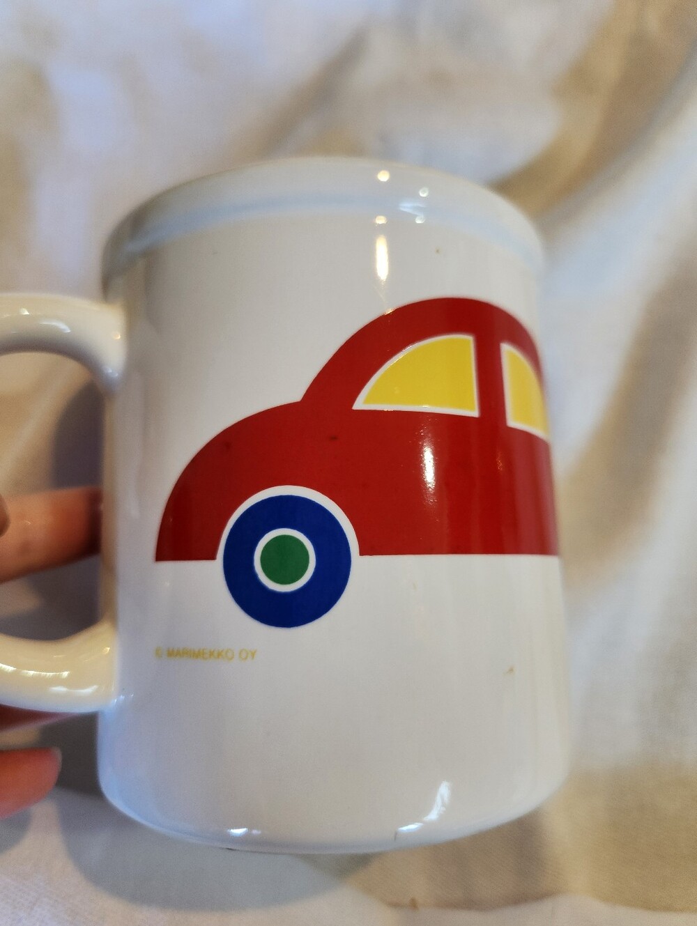 Vintage Marimekko Finland Car Graphic Coffee Mug Scandinavian Design
